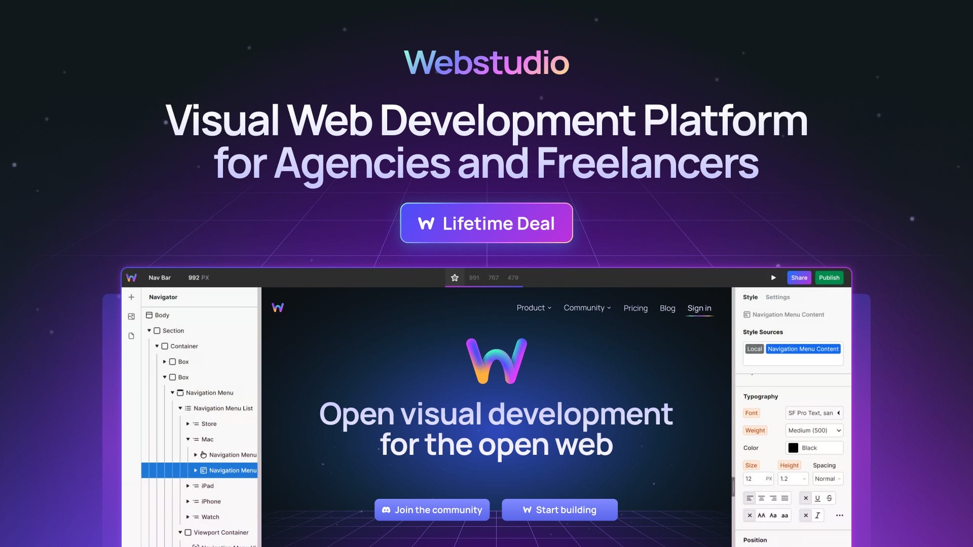 Webstudio lifetime deal