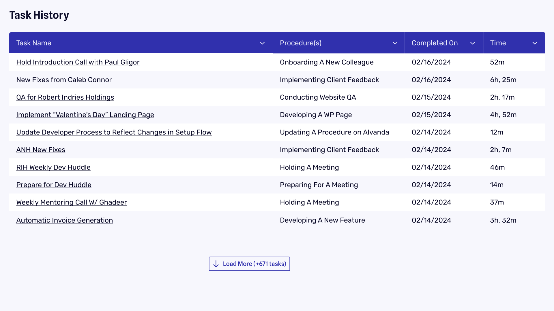 Time tracking