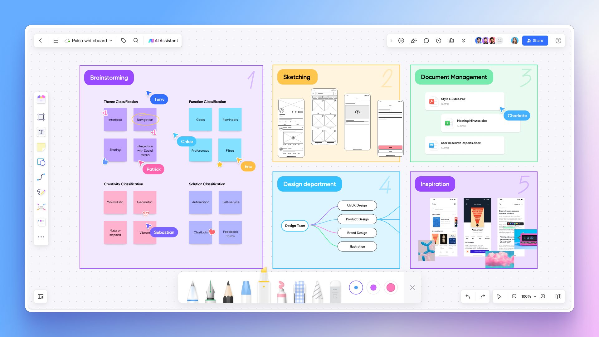 Digital whiteboards